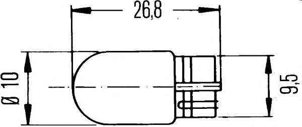 Лампа накаливания HELLA 8GP 003 594-141 (фонарь освещения номерного знака, стояночные огни / габаритные фонари) - Фото 1