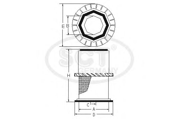 Фильтр воздушный SCT SB 3254 - Фото 1