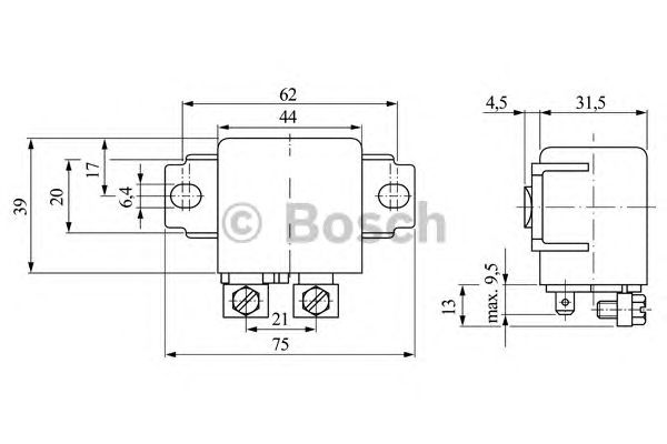 Реле, повторное включение стартера BOSCH 0 332 002 257 - Фото 1