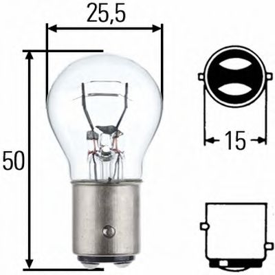 Лампа накаливания HELLA 8GD 002 078-121 (фонарь указателя поворота, фонарь сигнала торможения / задний габаритный огонь, задняя противотуманная фара, фара заднего хода, стояночный / габаритный огонь, фара дневного освещения