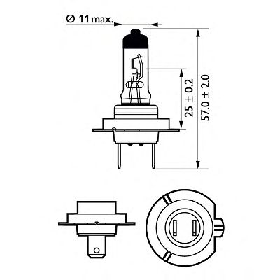 Лампа накаливания PHILIPS 12972LLECOB1 (фара дальнего света, основная фара, противотуманная фара, фара с автоматической системой стабилизации, фара дневного освещения)