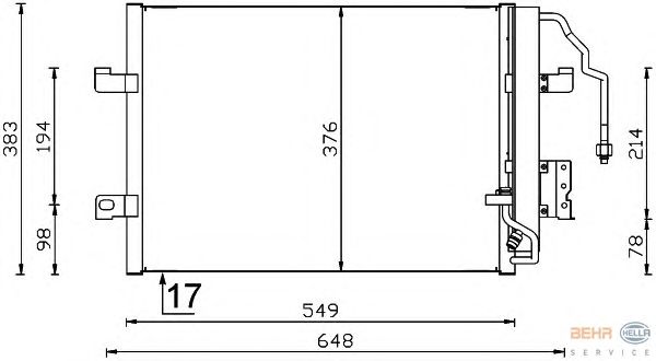 Радіатор кондиціонера HELLA 8FC 351 301-364 - Фото 1