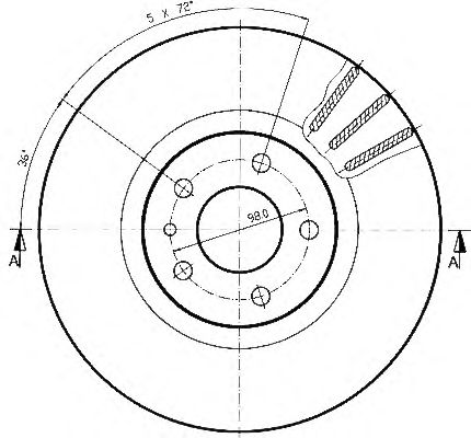 Тормозной диск QH International BDC3503 - Фото 1