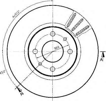Тормозной диск QH International BDC3593 - Фото 1