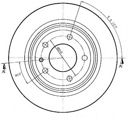 Тормозной диск QH International BDC3640 - Фото 1