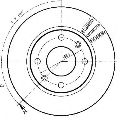 Тормозной диск QH International BDC3688 - Фото 1
