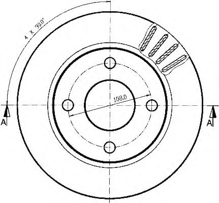 Тормозной диск QH International BDC3727 - Фото 1