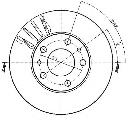 Тормозной диск QH International BDC4361 - Фото 1