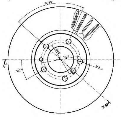 Тормозной диск QH International BDC4636 - Фото 1