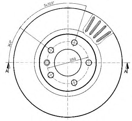 Тормозной диск QH International BDC4640 - Фото 1