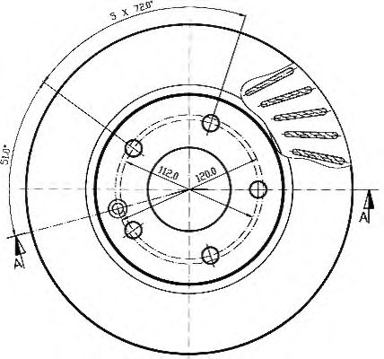 Тормозной диск QH International BDC4744 - Фото 1