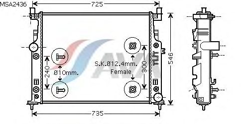 Радиатор, охлаждение двигателя AVA QUALITY COOLING MSA2436