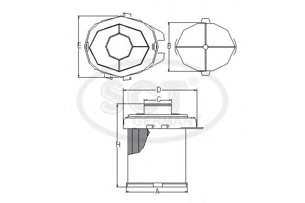 Фильтр воздушный SCT SB 090 - Фото 1