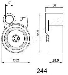 Натяжитель ремня ГРМ JAPANPARTS BE-244 - Фото 1