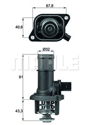 Термостат MAHLE ORIGINAL TI 16 105 - Фото 1
