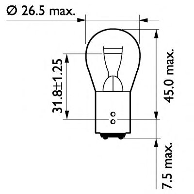Лампа накаливания PHILIPS 13499B2 (фонарь указателя поворота, фонарь сигнала торможения / задний габаритный огонь) - Фото 1