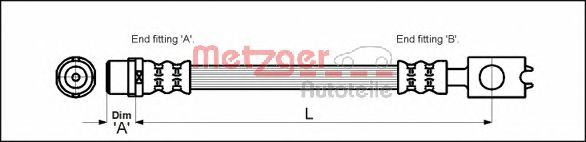 Тормозной шланг METZGER 4116222 - Фото 1
