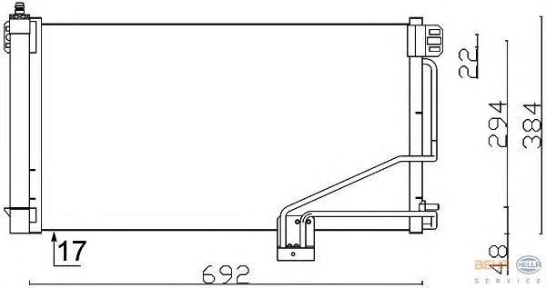 Радіатор кондиціонера HELLA 8FC 351 301-354 - Фото 1