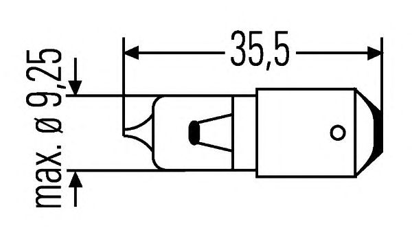 Лампа накаливания HELLA 8GH 007 643-121 (фара заднего хода, задний габаритный огонь, стояночные огни / габаритные фонари, фара дневного освещения) - Фото 1