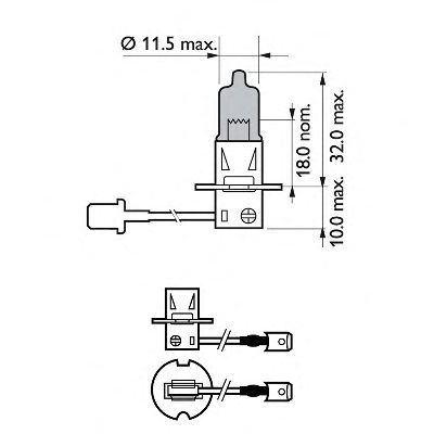 Лампа накаливания PHILIPS 12336BVUB1 (фара дальнего света, основная фара, противотуманная фара, фара с автоматической системой стабилизации) - Фото 1