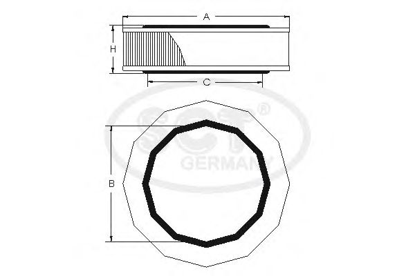 Фильтр воздушный SCT SB 241 - Фото 1