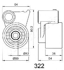 Натяжитель ремня ГРМ JAPANPARTS BE-322 - Фото 1