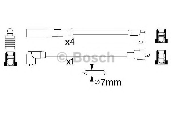 Комплект высоковольтных проводов BOSCH 0 986 356 807