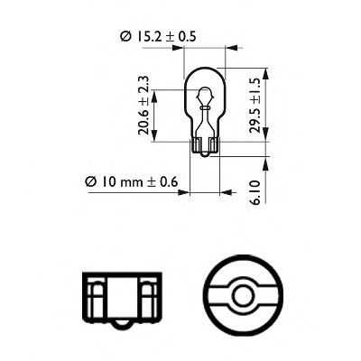 Лампа розжарювання PHILIPS 12067B2 (ліхтар покажчика повороту, ліхтар сигналу гальмування / задній габаритний вогонь, задня протитуманна фара, фара заднього ходу) - Фото 1