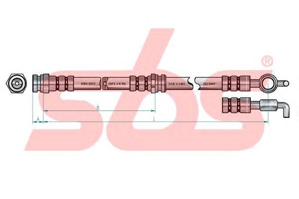 Тормозной шланг sbs 1330853224 - Фото 1