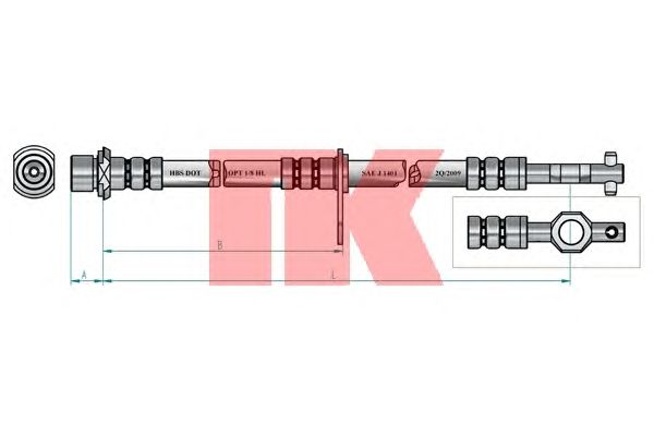 Тормозной шланг NK 854555 - Фото 1
