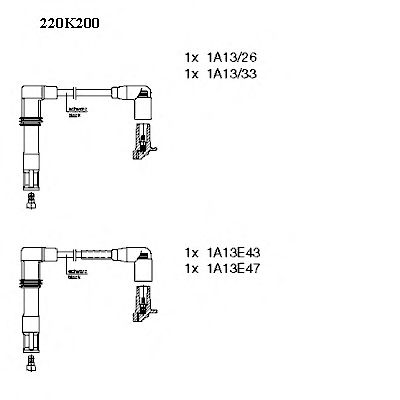 Комплект високовольтних проводів BREMI 220K200