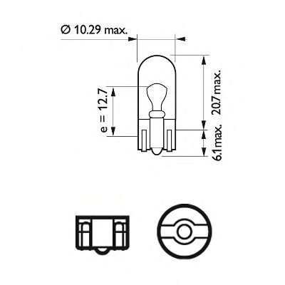 Лампа накаливания PHILIPS 12961LLECOB2 (фонарь указателя поворота, фонарь освещения номерного знака, задний габаритный огонь, внутреннее освещение, фонарь в двери, фонарь освещения багажника, подкапотная лампа, стояночные огни / габаритные фонари, лампа ч - Фото 1