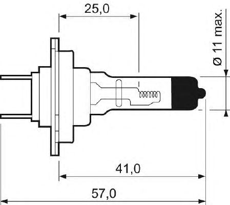 Лампа накаливания VALEO 032521 (фара дальнего света, основная фара, противотуманная фара, фара с авт. системой стабилизации, фара дневного освещения) - Фото 1