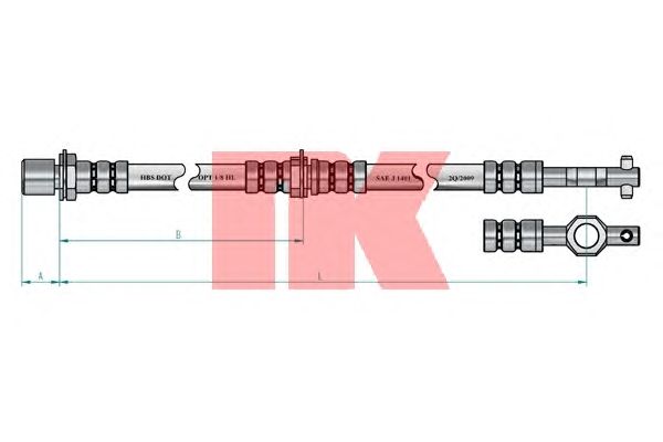 Тормозной шланг NK 854536 - Фото 1