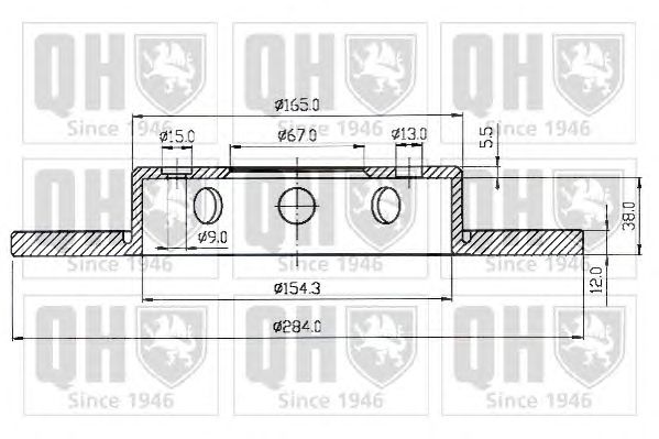 Тормозной диск QUINTON HAZELL BDC3838 - Фото 1