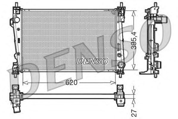 Радиатор, охлаждение двигателя DENSO DRM01006