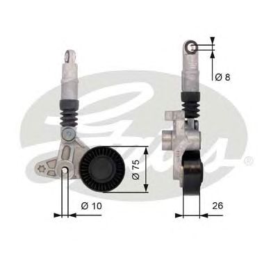 Натяжной ролик поликлинового ремня GATES T39099