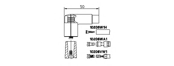 Вилка, распределитель зажигания; Вилка, катушка зажигания BREMI 10206VW1
