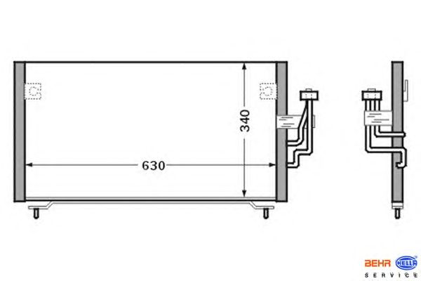Радиатор кондиционера HELLA 8FC 351 024-151 - Фото 1