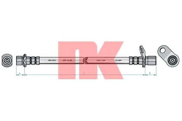 Тормозной шланг NK 854557 - Фото 1