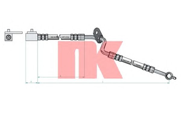 Тормозной шланг NK 853258 - Фото 1