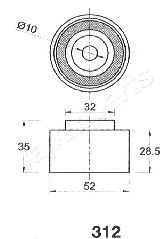 Натяжитель ремня ГРМ JAPANPARTS BE-312 - Фото 1