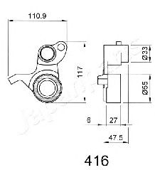 Натяжитель ремня ГРМ JAPANPARTS BE-416 - Фото 1
