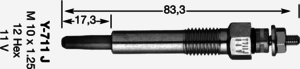 Свеча накала NGK 4467
