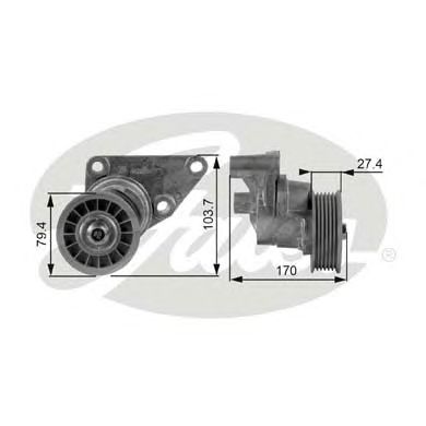 Натяжной ролик поликлинового ремня GATES T38158