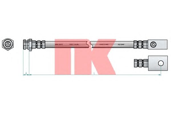 Тормозной шланг NK 853256 - Фото 1