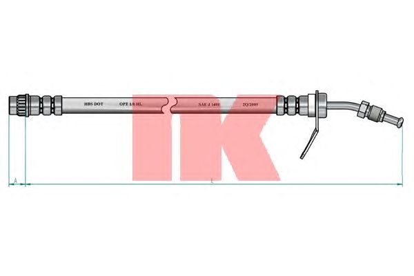Тормозной шланг NK 853670 - Фото 1
