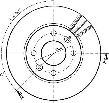 Тормозной диск QH International BDC3546 - Фото 1