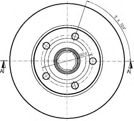 Тормозной диск QH International BDC4552 - Фото 1
