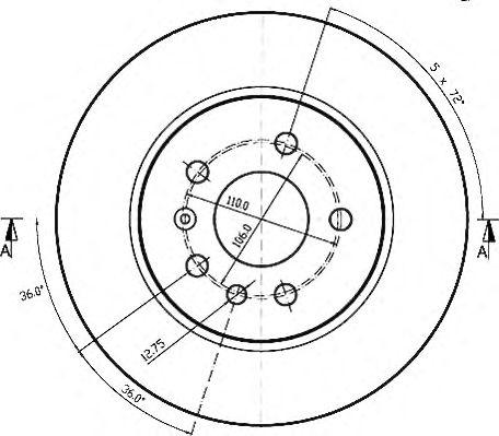 Тормозной диск QH International BDC4680 - Фото 1